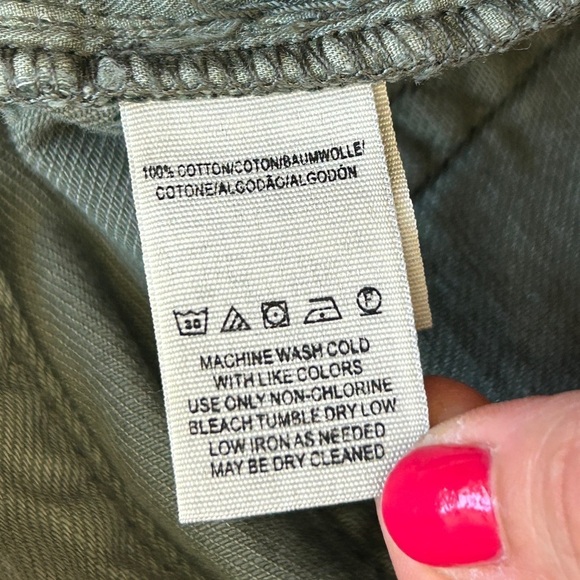 We The Free x Free People Loving Good Vibrations Cut Off Green Jean Shorts, 30 - Picture 13 of 16